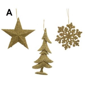 DECORI D'APPENDERE C/GLITTER ORO stella (Cod. 31040-01)