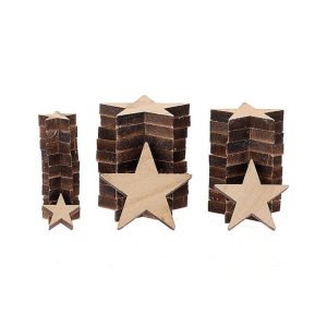 DECORI STELLA ESSENTIAL 30 PZ. IN 3 MISURE D6-D5-D2,5 CM naturale (Cod. 36441-01)
