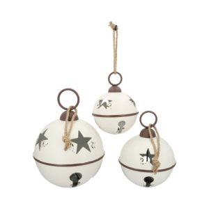 SET 3 PZ. CAMPANE GIGANTI H37 D32- H31 D24 - H26 D20 CM bianco (Cod. 38542-01)