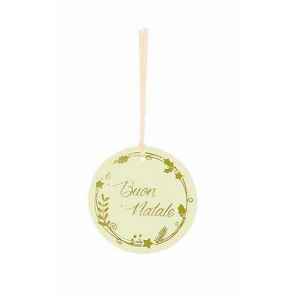 SET 6 PZ. TAG VELLUTO BUON NATALE D.7 CM bianco (Cod. 38423-01)