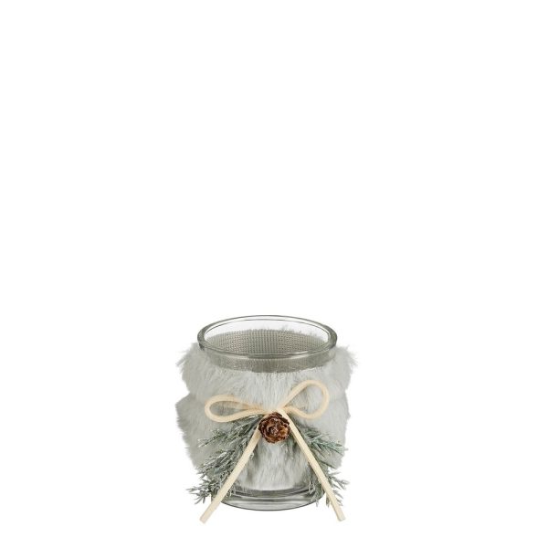 TEALIGHT NATALIZIO 7X5,5 CM grigio (Cod. 38705-02)