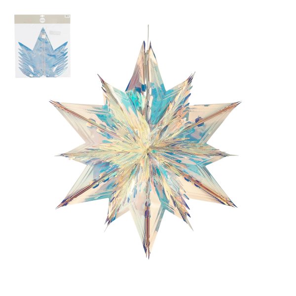 DECORAZIONE STELLA IRIDESCENTE 60X55X25 CM  (Cod. 38728-01)