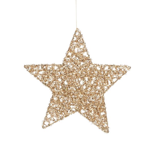 STELLA GLITTER DA APPENDERE D25 CM champagne (Cod. 38666-01)