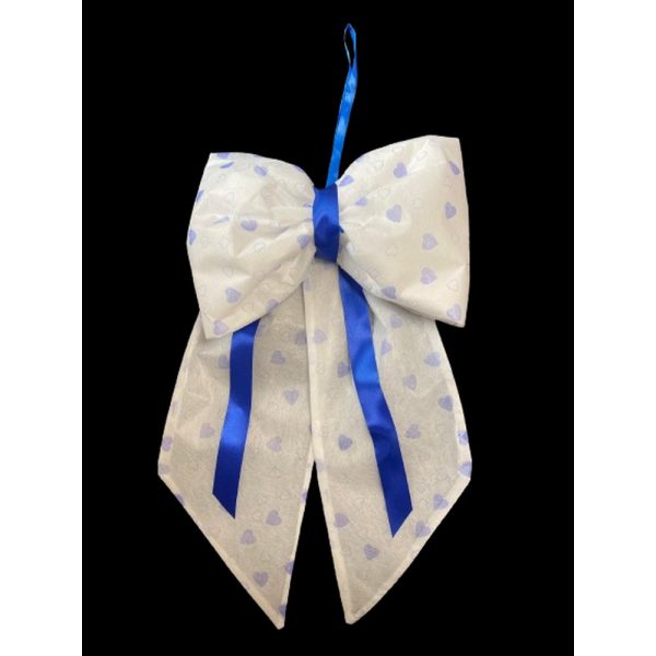 FIOCCO NASCITA ARTIGIANALE FIOCCONE POIS IN TNT azzurro (Cod. 37651-01)