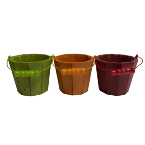 SET 3 PZ. SECCHI IN LEGNO D16 H14,5 CM  (Cod. 38798-01)