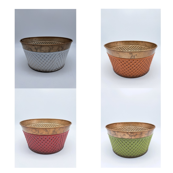 SET 4 PZ. CIOTOLA METALLO D21 H10,5 CM  (Cod. 38805-01)