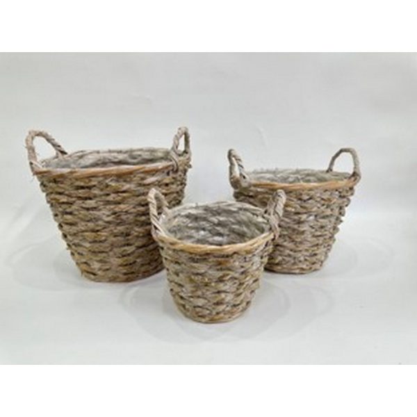 SET 3 PZ CASPO' PAGLIA  D32 H26-D27 H21-D21 H16 CM  (Cod. 38835-01)