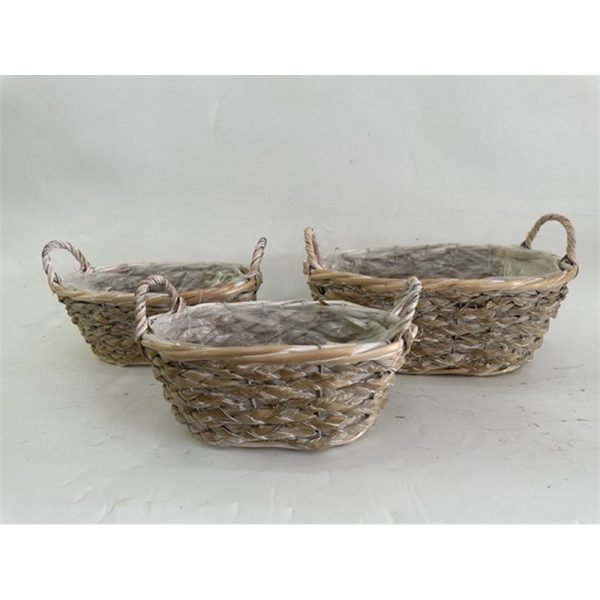 SET 3 PZ. VASCHETTE OVALI 34X25X14-28X19X12-23X16X10 CM  (Cod. 38838-01)
