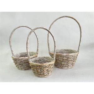 SET 3 PZ. CESTO PAGLIA 28X15 - 24X13 -20X11 CM  (Cod. 38840-01)
