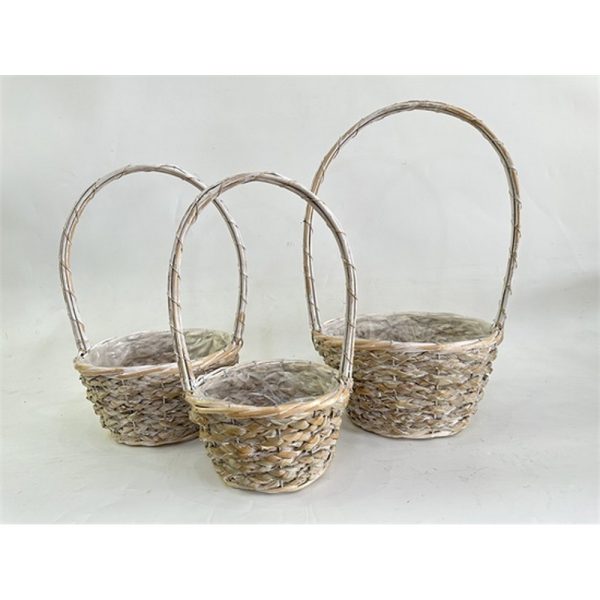 SET 3 PZ. CESTO PAGLIA 28X15 - 24X13 -20X11 CM  (Cod. 38840-01)