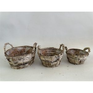 SET 3 PZ. CIOTOLA BETULLA  D28 H14-D24 H12-D20 H10 CM  (Cod. 38843-01)