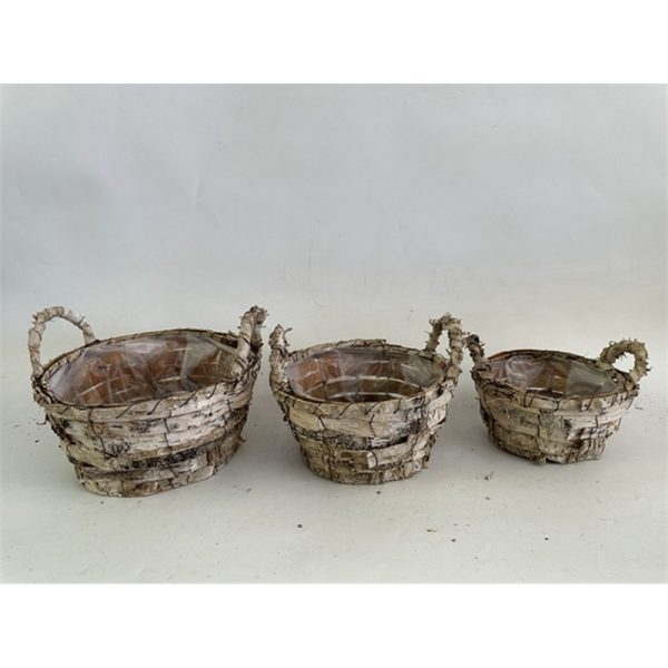 SET 3 PZ. CIOTOLA BETULLA  D28 H14-D24 H12-D20 H10 CM  (Cod. 38843-01)