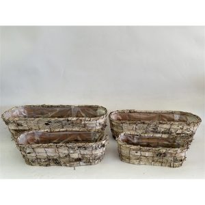 SET 4 PZ. OVALI BETULLA DA 57X20X14 A 28X11X9 CM  (Cod. 38845-01)