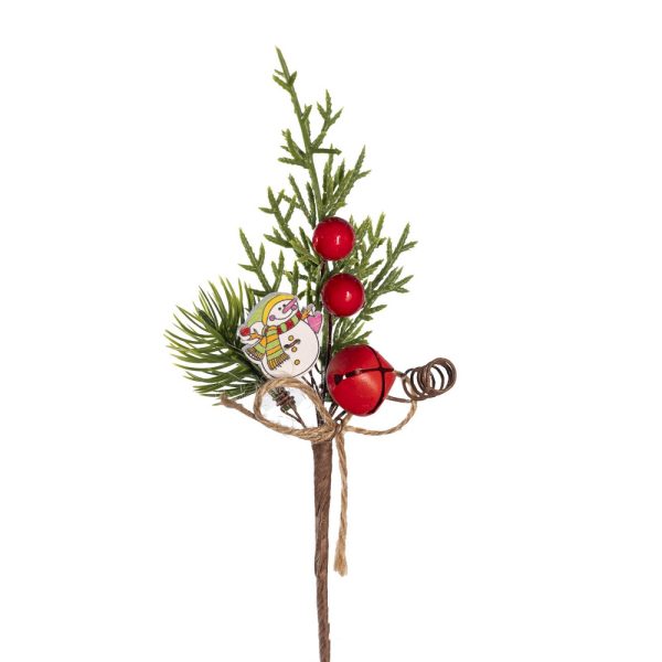12 PZ. MINI XMAS PICK CON PUPAZZO DI NEVE 18 CM  (Cod. 38956-01)