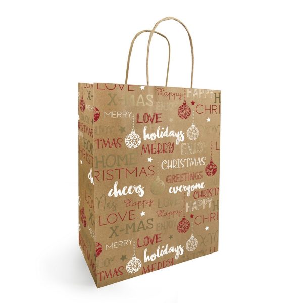 BORSE CARTA NATURALE MESSAGE 18X8 H 22 CM 50PZ   (Cod. 38380-01)