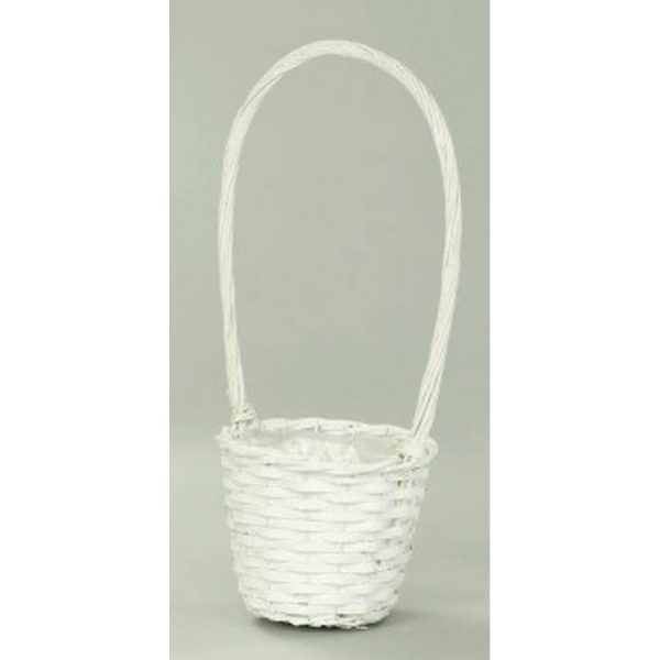 PORTAVASO VIMINI CON MANICO PER VASO D16 CM bianco (Cod. 31652-01)