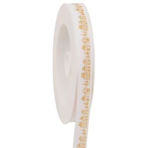 NASTRO CASETTE ATMOSFERA NATALIZIA MM15 MT20  bianco-oro (Cod. 38757-01)