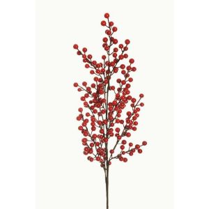 RAMO CON BACCHE DI AGRIFOGLIO ILEX 94 CM rosso (Cod. 38742-01)