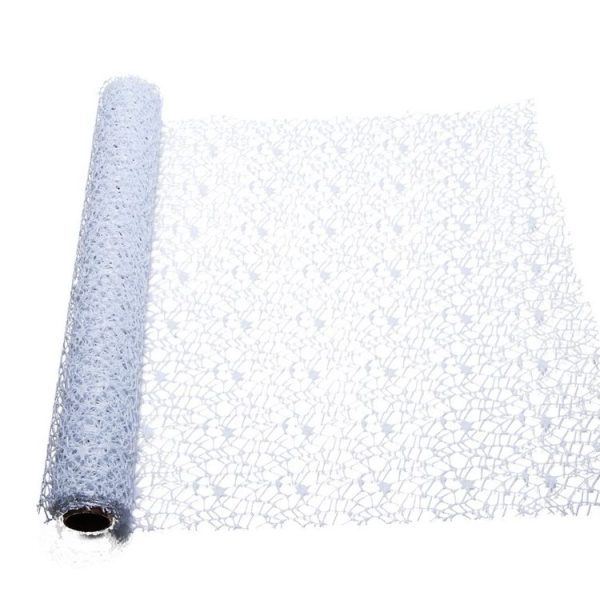 RETINA POLYCOTTON "SPIDER" DECOR MESH CM 48x5MT bianco (Cod. 19632-04)