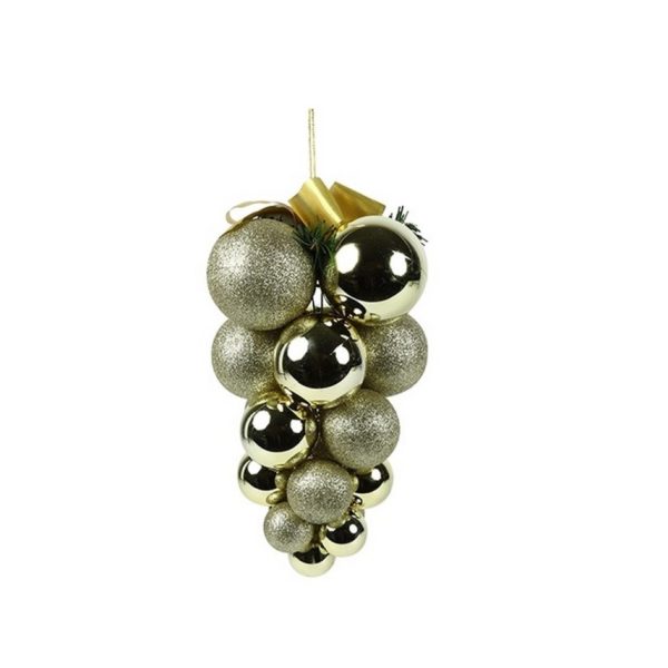 PALLINE DI NATALE A GRAPPOLO 21X21X37 CM  (Cod. 38856-01)