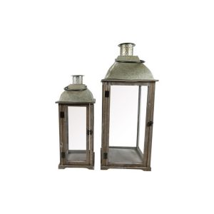 SET 2 PZ. LANTERNA CALISTA 32X32X62 - 24X24X47 CM naturale (Cod. 38861-01)