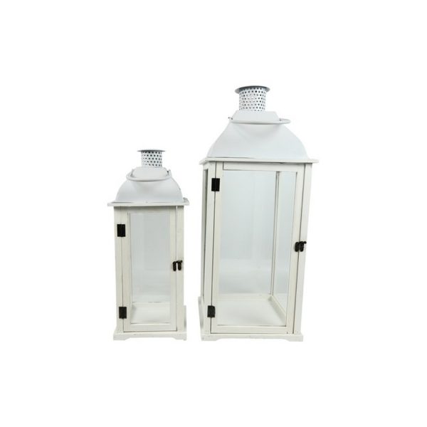 SET 2 PZ. LANTERNA CALISTA 32X32X62 - 24X24X47 CM bianco (Cod. 38861-02)