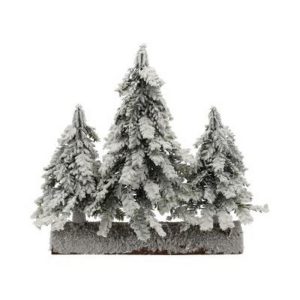 DECORAZIONE 3 PINETTI INNEVATI 33X14X27 CM  (Cod. 38540-01)