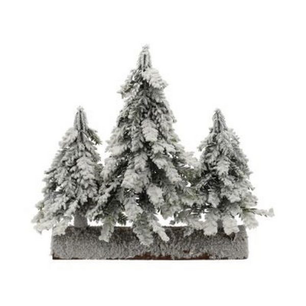 DECORAZIONE 3 PINETTI INNEVATI 33X14X27 CM  (Cod. 38540-01)