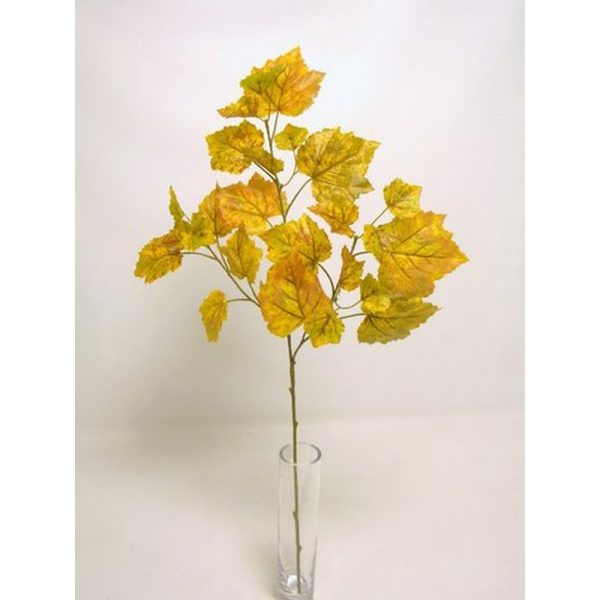 RAMO VITE X3 CON 27 FOGLIE CM63 giallo (Cod. 29517-01)