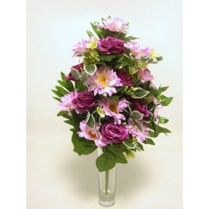 FRONTALE ROSE E GERBERE 50 CM fucsia (Cod. 38741-03)