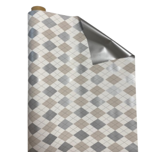 BOBINA PPL PERLATO ROMBI  H100 CM X 25MT 50MY argento-bianco (Cod. 34838-01)
