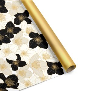 BOBINA ROSE DE NOEL 100X25MT 50MY nero-oro (Cod. 38883-01)