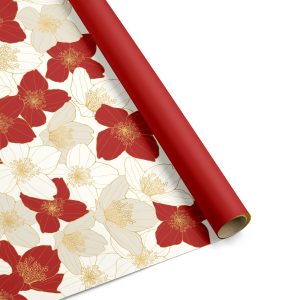 BOBINA ROSE DE NOEL 100X25MT 50MY bordeaux-oro (Cod. 38883-03)
