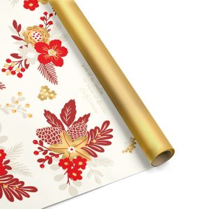BOBINA FLORAL XMAS 100X25MT 50MY rosso-oro (Cod. 38884-01)