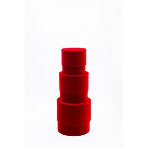 SET 3 PZ. SCATOLE FASHION VELOURS D16-D14-D12 CM bordeaux (Cod. 38876-02)