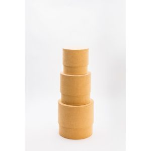 SET 3 PZ. SCATOLE FASHION VELOURS D16-D14-D12 CM oro (Cod. 38876-03)