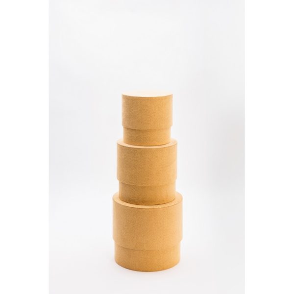 SET 3 PZ. SCATOLE FASHION VELOURS D16-D14-D12 CM oro (Cod. 38876-03)