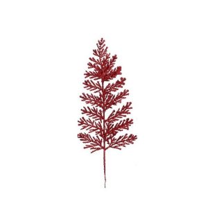 SET 10 PZ. RAMETTI GLITTER 32X15X3,5 CM rosso-ramo-conifera- (Cod. 39079-01)