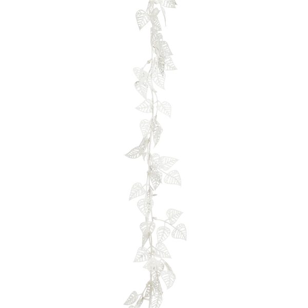 FESTONE FOGLIE GLITTER 180CM bianco (Cod. 38699-03)
