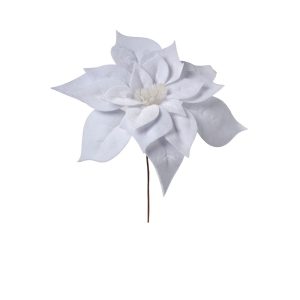 RAMETTO STELLA DI NATALE GRANDE 20CM CON GAMBO CORTO  bianco (Cod. 38993-03)