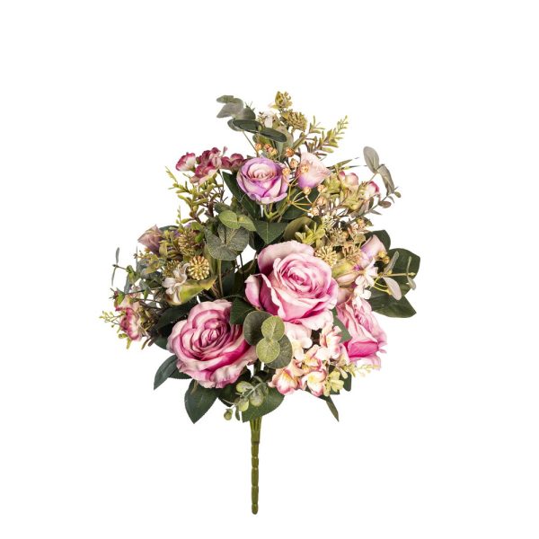 FRONTALE ROSE E FIORELLINI  55 CM lilla (Cod. 39184-05)