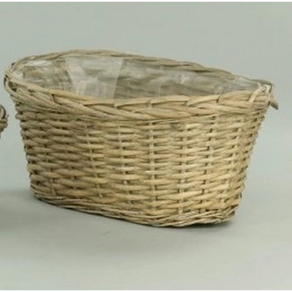 CESTO OVALE VIMINI X 2 VASI D18  (Cod. 25359-01)