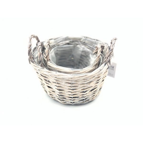 S/3 PZ CESTO SALICE DA  H9,5 D17 - H11 D21- H14 D25,5 CM  (Cod. 39150-01)