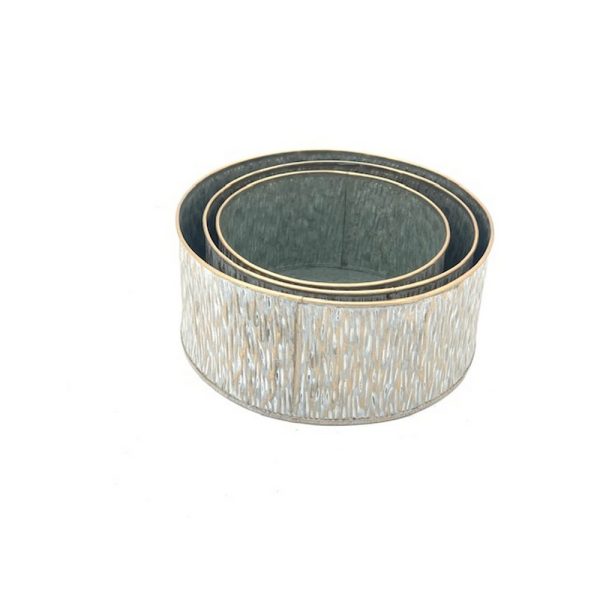 S/3 PZ CASPO' ROTONDO D25 H11-D22 H10,5-D19XH10,3CM oro-marrone (Cod. 39145-01)