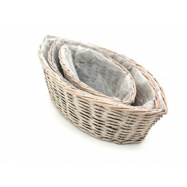 S/3 PZ CESTO SALICE EYE SHAPE DA 35X15X10 A 50X25X14 CM  (Cod. 39154-01)