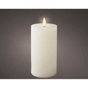 CANDELA CERA LED PIATTA D7 H15 CM bianco (Cod. 39081-01)