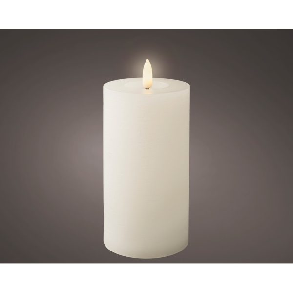 CANDELA CERA LED PIATTA D7 H15 CM bianco (Cod. 39081-01)