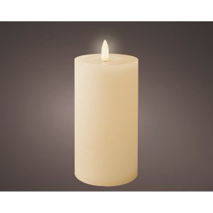 CANDELA CERA LED PIATTA D7 H15 CM crema (Cod. 39081-02)