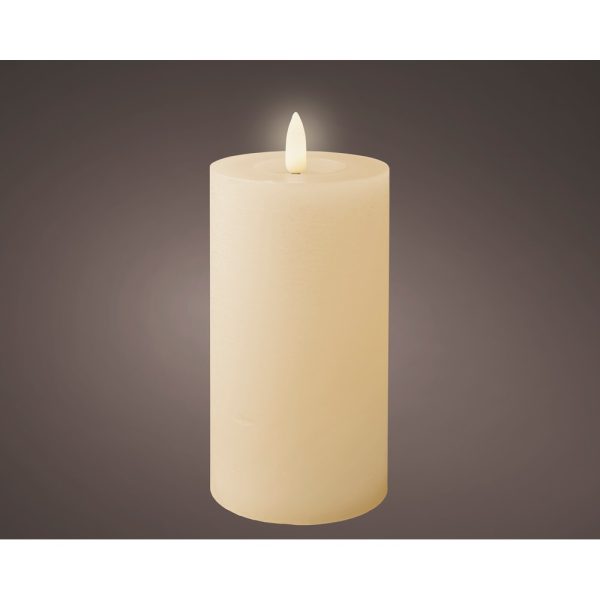 CANDELA CERA LED PIATTA D7 H15 CM crema (Cod. 39081-02)