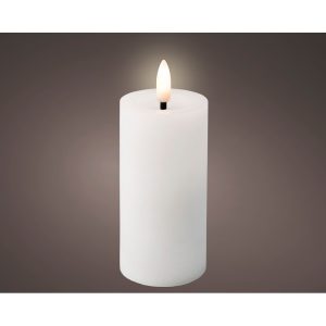 CANDELA LED CERA EFFETTO FIAMMA DURATA 6 ORE H12,5 D5 CM bianco (Cod. 39097-01)
